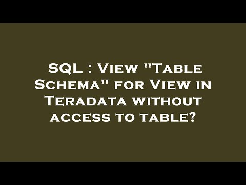 SQL : View