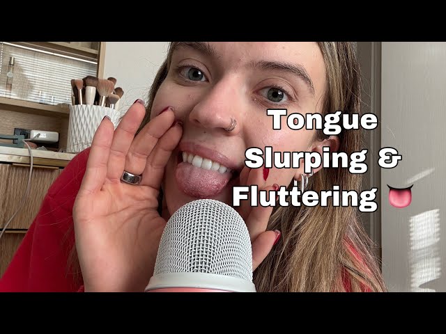 ASMR| Tongue SIurping/Fluttering + Slow Hand Movements