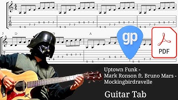 Uptown Funk - Mark Ronson ft. Bruno Mars - Mockingbirdravelle Guitar Tabs [TABS]