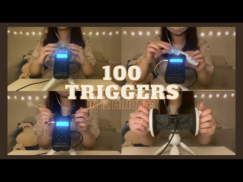 【雑ASMR】飽き性による飽き性さんのための高速100トリガー／100 TRIGGERS in 12minutes🌙【高速耳かき・高速タッピング】睡眠用／雑な音フェチ