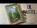 오일 파스텔로 풍경을 그리다, Oil Pastel Drawing | Time Lapse | пейзаж масляной пастелью | オイルパステル | 油粉彩