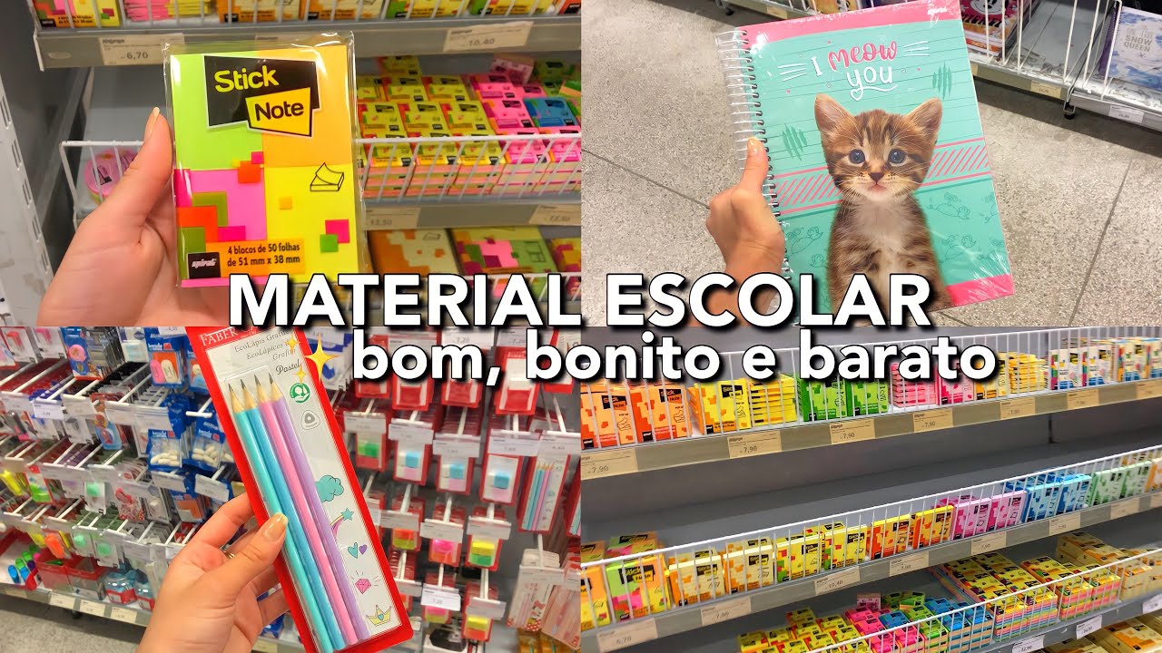 COMPRANDO MATERIAL ESCOLAR (bom, bonito e barato) 💸✨