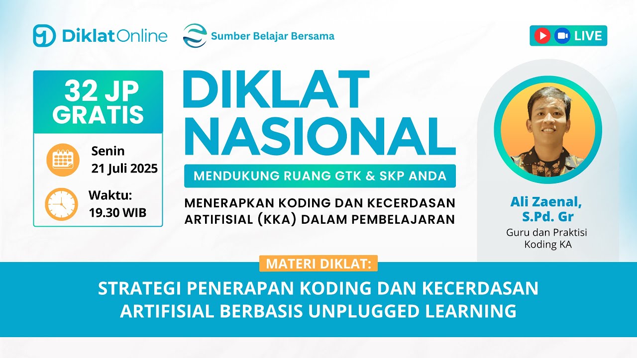 DAY 1 DIKNAS: Menerapkan Koding dan Kecerdasan Artifisial (KKA) dalam Pembelajaran