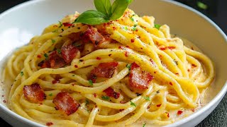 Pâtes Carbonara crémeuses - Recette de Noël en 15 minutes.