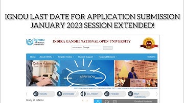 IGNOU LAST date for application to ODL programs - January 2023 session extended! #ignouadmission2023