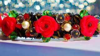 Very easy Roses made of polymer clay for jewelry. DIY Headband style DG