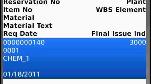 SAP Mobile Application - Display Reservation