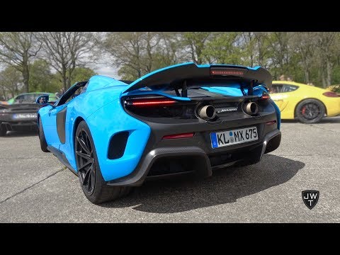 McLaren 675 LT Coupe & 675 LT Spider In ACTION! REVS, Drag Races & More Sounds!