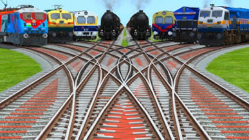 8 TRAINS PASSING FOR BUMPY RAILROAD TRACKS RISKY RAILROAD TRACKS/ train wold5 