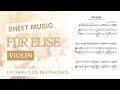 🍁 VIOLIN • How to play Für Elise / Pour Elise • Beethoven sheet music