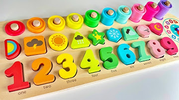 Toy Learning Video for Toddlers - Learn Shapes, Colors, Numbers with Montessori Puzzle!