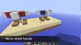 How to build a beach umbrella and beach chair in Minecraft.