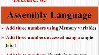Famous Add three numbers using Memory variables , accessed using a single label , directly in memory Profile