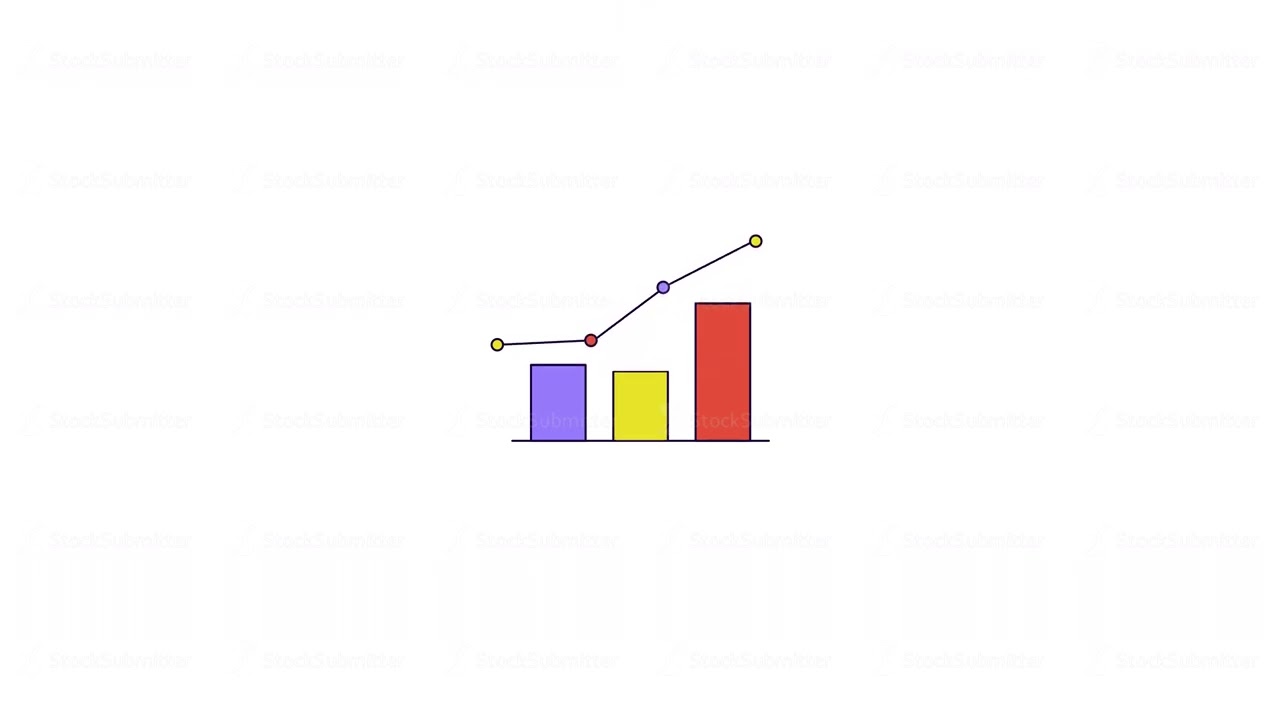 Bar charts columns line 2D object animation