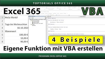 Eigene Funktion mit VBA erstellen | 4 kleine Beispiele | Excel 365 Tutorial