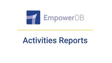 Activities Reports Training