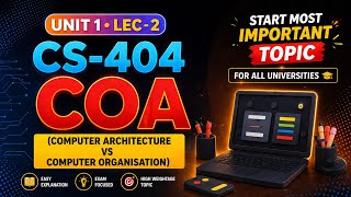 Computer Architecture vs Computer Organization | Lecture 2 | #ComputerArchitecture  #COA #cs404 Net Worth