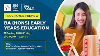 Programme Preview: BA (Hons) Early Years Education Programme Preview: BA (Hons) Early Years Education