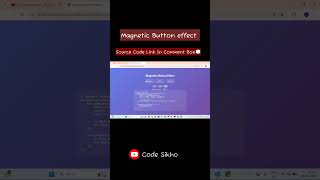 Magnetic Button Micro-Interaction Tutorial #frontenddeveloper #webdev #shorts Code Sikho with AJ