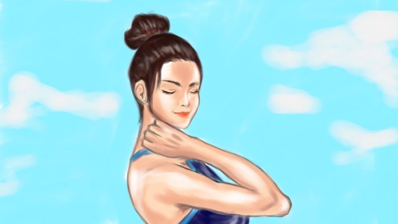 Painting on iPad procreate - A girl on beach - YouTube
