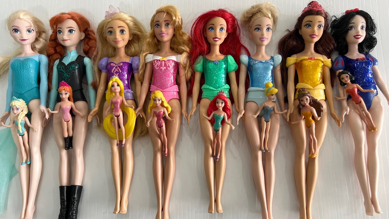 9 Minutes Disney Princess Collection ASMR Satisfying Unboxing | Disney Dolls Relaxing