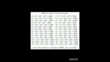 2020 As Sum of  Four Squares