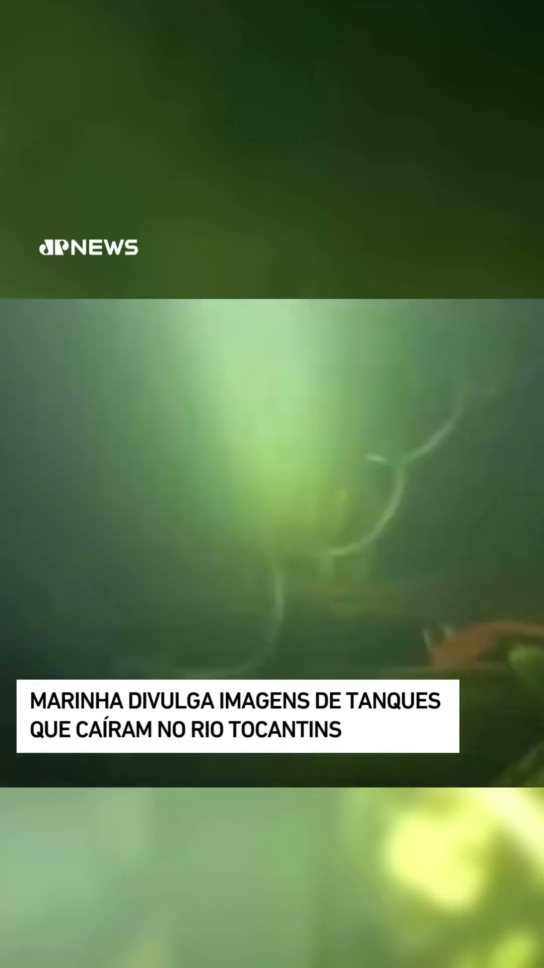 Marinha divulga imagens de tanques que caíram no rio Tocantins