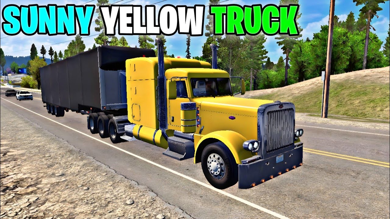 Sunny Yellow Truck In American Truck SImulator, Urvehunt Simulator