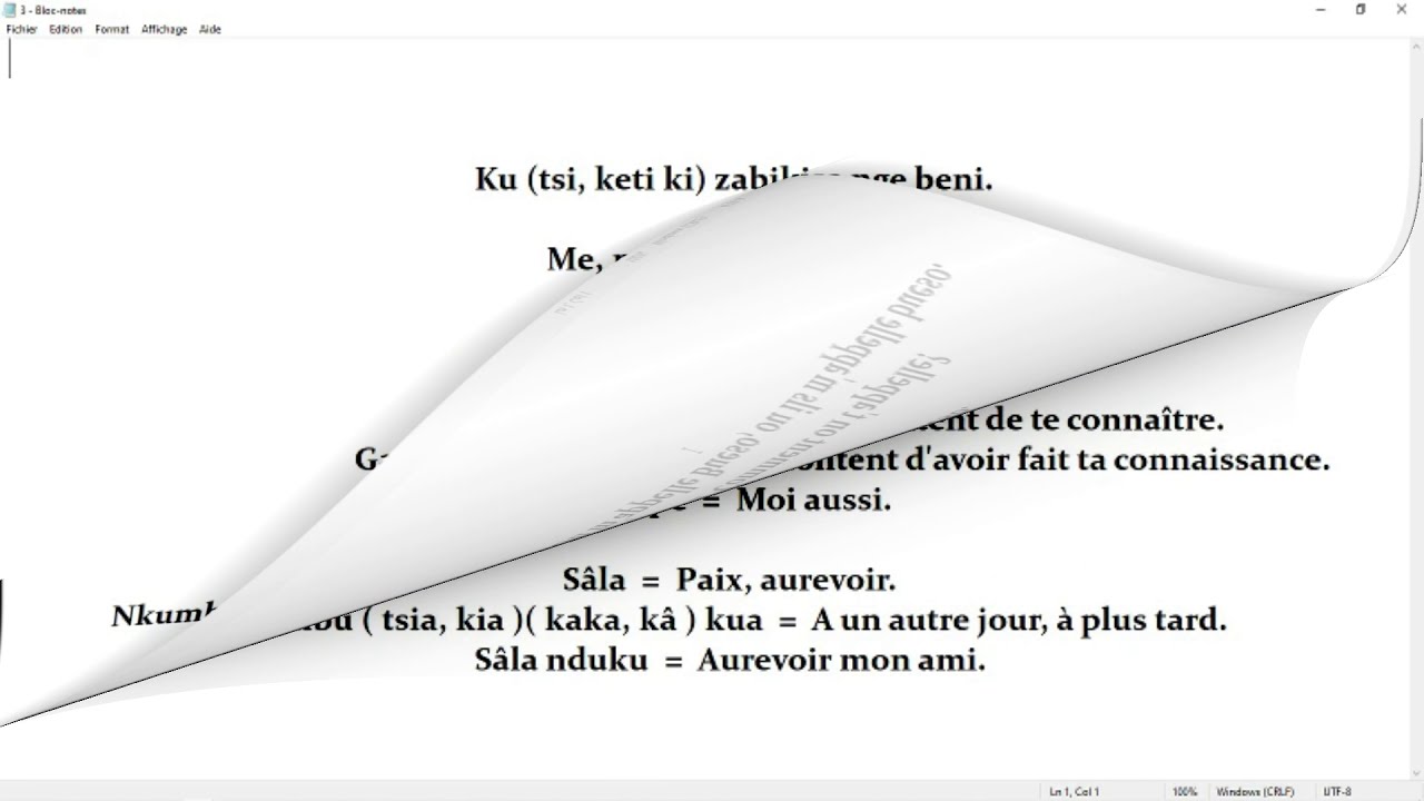 Apprendre à se présenter soi - même en Ki Kongo- Part 1