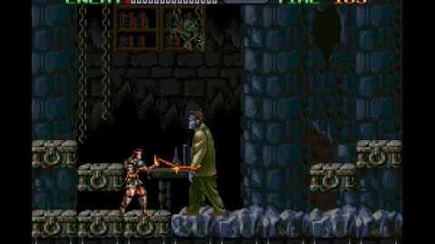 Super Castlevania IV - Boss 8 Frankenstein ( No Upgrades, Damage, Subweapons)