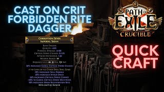 PoE 3.21-3.22: How to Craft A CoC Forbidden Rite Dagger PoE 3.21-3.22: How to Craft A CoC Forbidden Rite Dagger