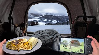 -4C Winter Truck Camping | Burritos & Gaming