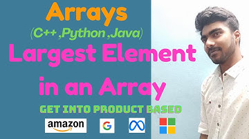 Largest Element in Array - DSA in Tamil ( C++, Java, Python)