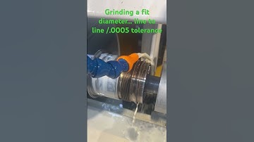 Cylindrical grinding a fit diameter for a mating ring. #manufacturing #machining #grinding