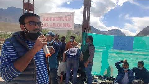 All  daily wagers and casual labour union kargil  on strike Demand regularstion and minimum Wages