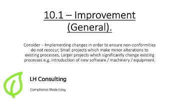 Improvement (ISO 9001:2015 Clause 10.1)