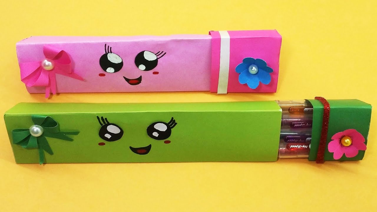 Origami Paper Art Diy Paper Pencil Box Making Ideas Easy Origami B Origami Box Easy Origami Easy Pencil Boxes