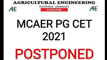 MCAER PG CET 2021 POSTPONED