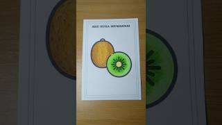 coloring kiwi 🥝 with colored pencils #art #coloring #trending