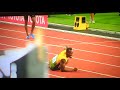 Usain Bolt se machuca em sua útima prova 12/08/2017