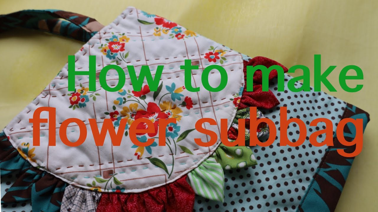 Easy] How to make a flower sub bag / 32cmx30cmx12cm Handle 42cm