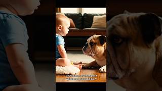 Bulldog Tries to Steal Baby’s Ball… Watch What Happens! 😳#puppystory