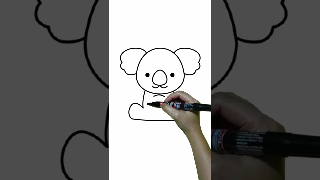 let's draw koala 🐨🐨🐨 