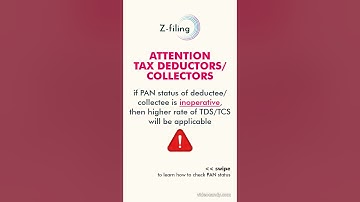 Higher rate of TDS - PAN Inoperative - Income Tax #taxfiling #zfiling #z-filing #itr #play