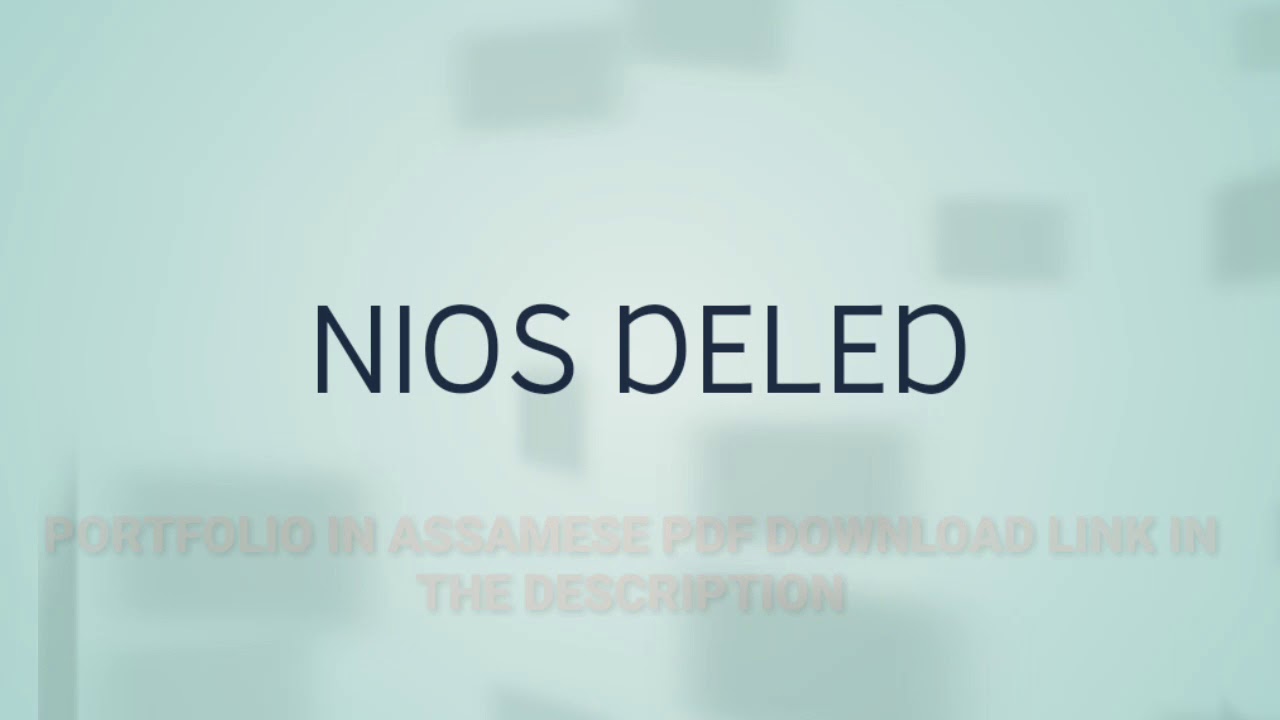 NIOS DELED PORTFOLIO IN ASSAMESE PDF