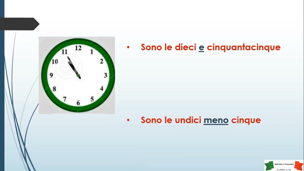 تعلم الساعة باللغة الإيطالية بسهولة  - part 2