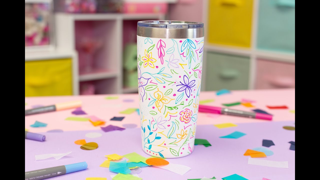 DIY Floral Doodle Tumbler – Craft Box Girls