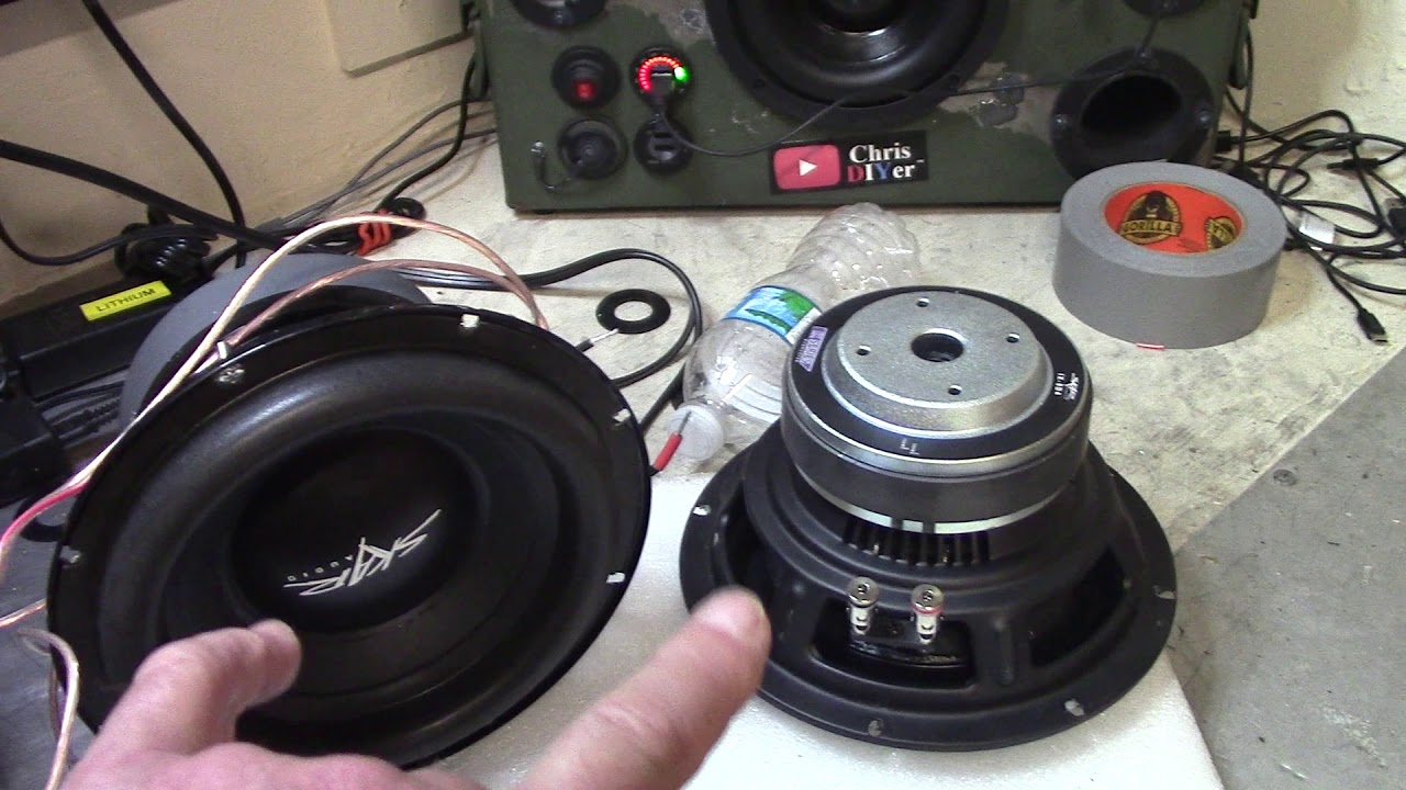 Testing Cerwin Vega B54 amplifier and DVC subwoofers for ammo can build