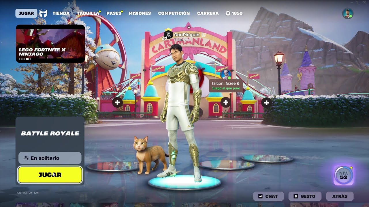 Jugando Fortnite battle royale en solitario