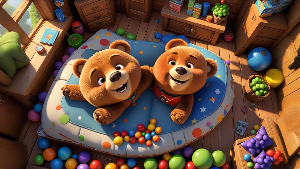 Three Little Bears Bounce on the Bed | Fun Action Rhyme for Kids | Rhymes and Preschool Songs